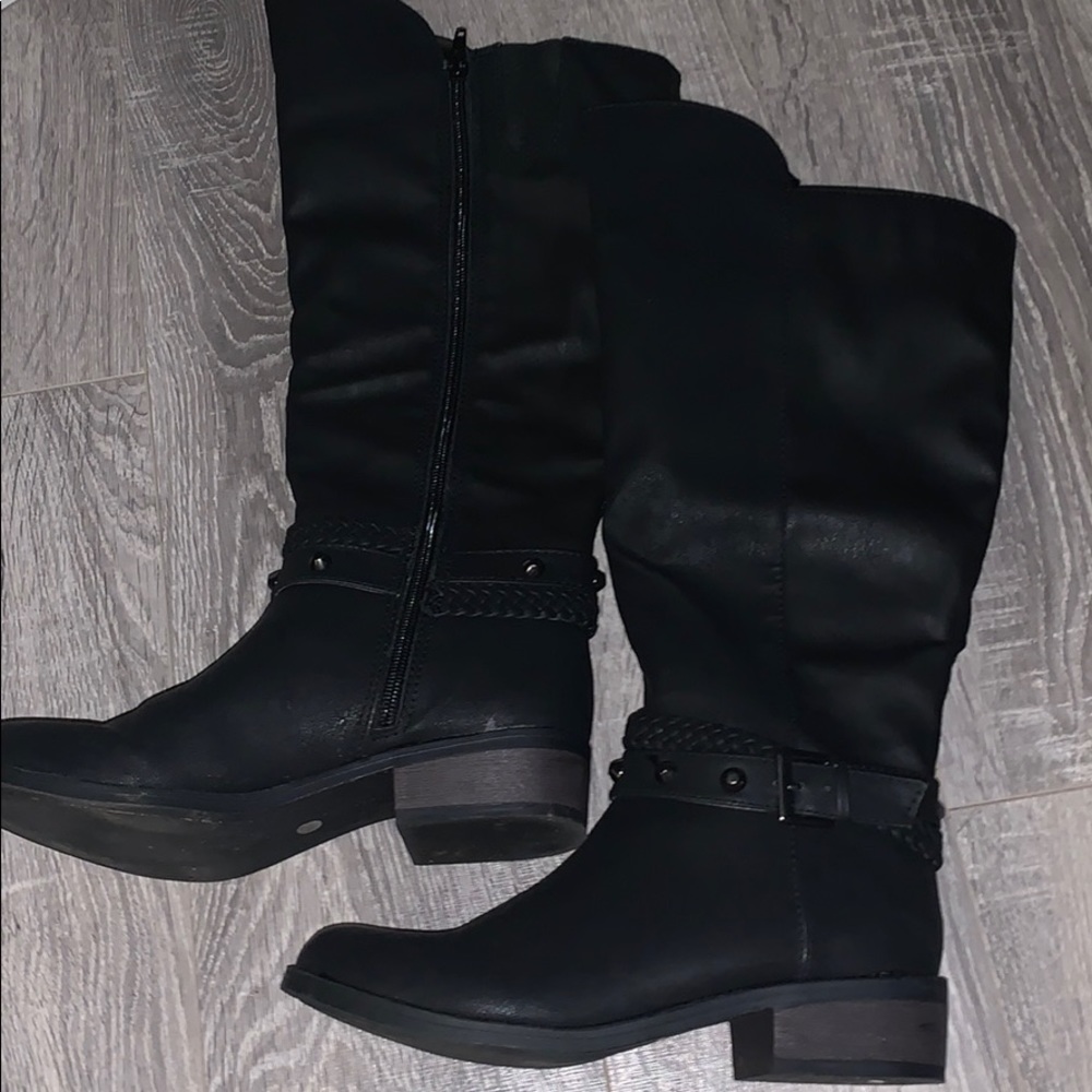 Black knee high boots